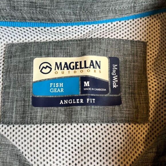 MAGELLAN Outdoors Men's Fish Gear Angler Fit Long Sleeved Vented Shirt Size Med - Picture 8 of 10